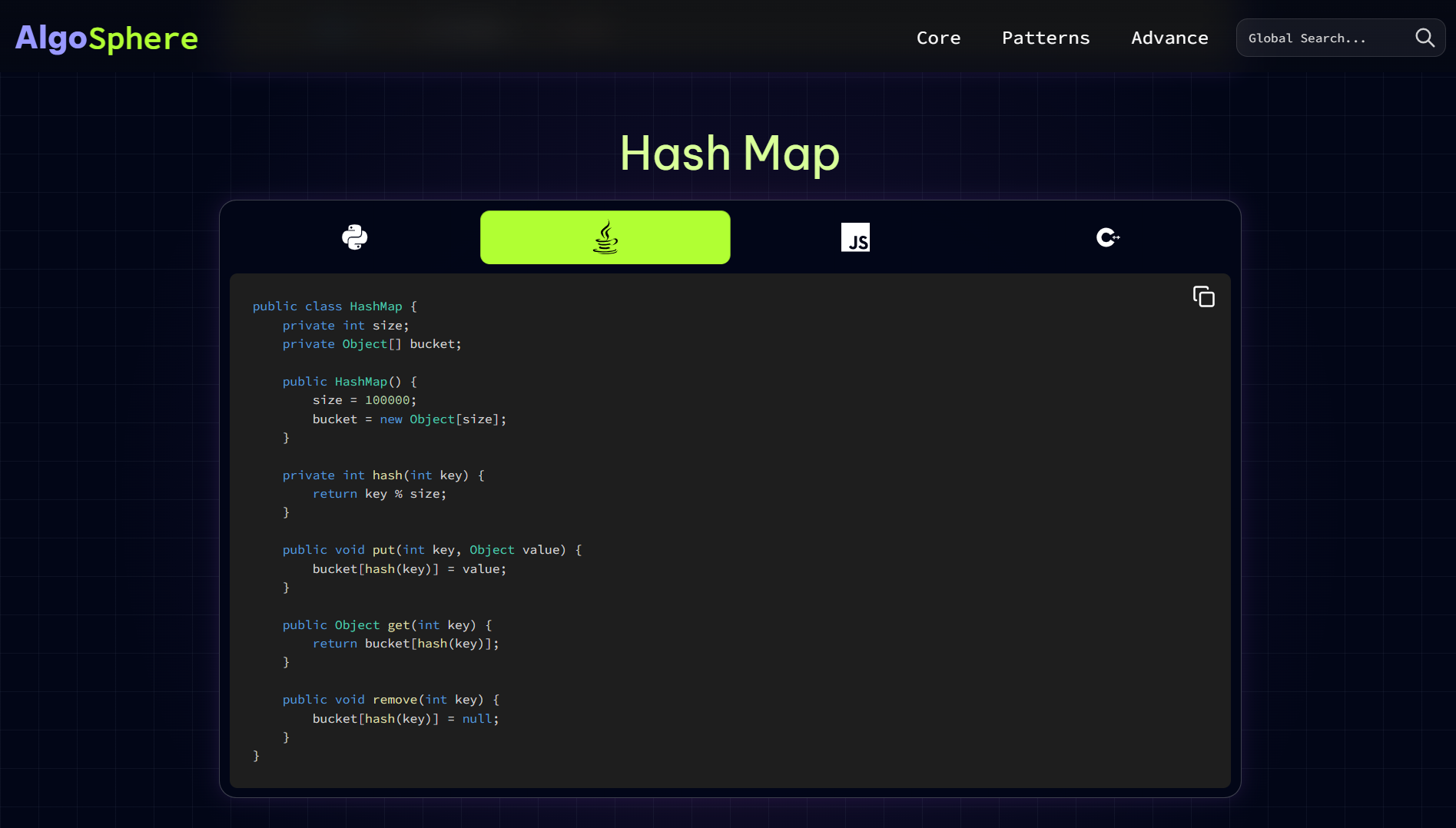 AlgoSphere learning platform screenshot